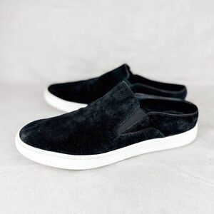 VINCE Verrell Black Suede Leather Slip On Mule Sneaker, Size US 7.5